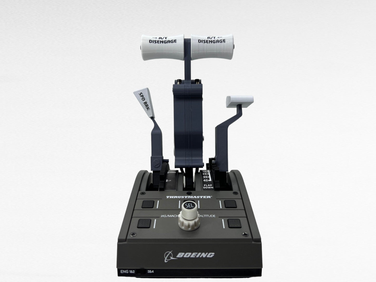 Boeing 737 Combined Gray Throttle Levers Addons for Thrustmaster TCA Quadrant Boeing Edition, Sierradelta3D - sierradelta3d