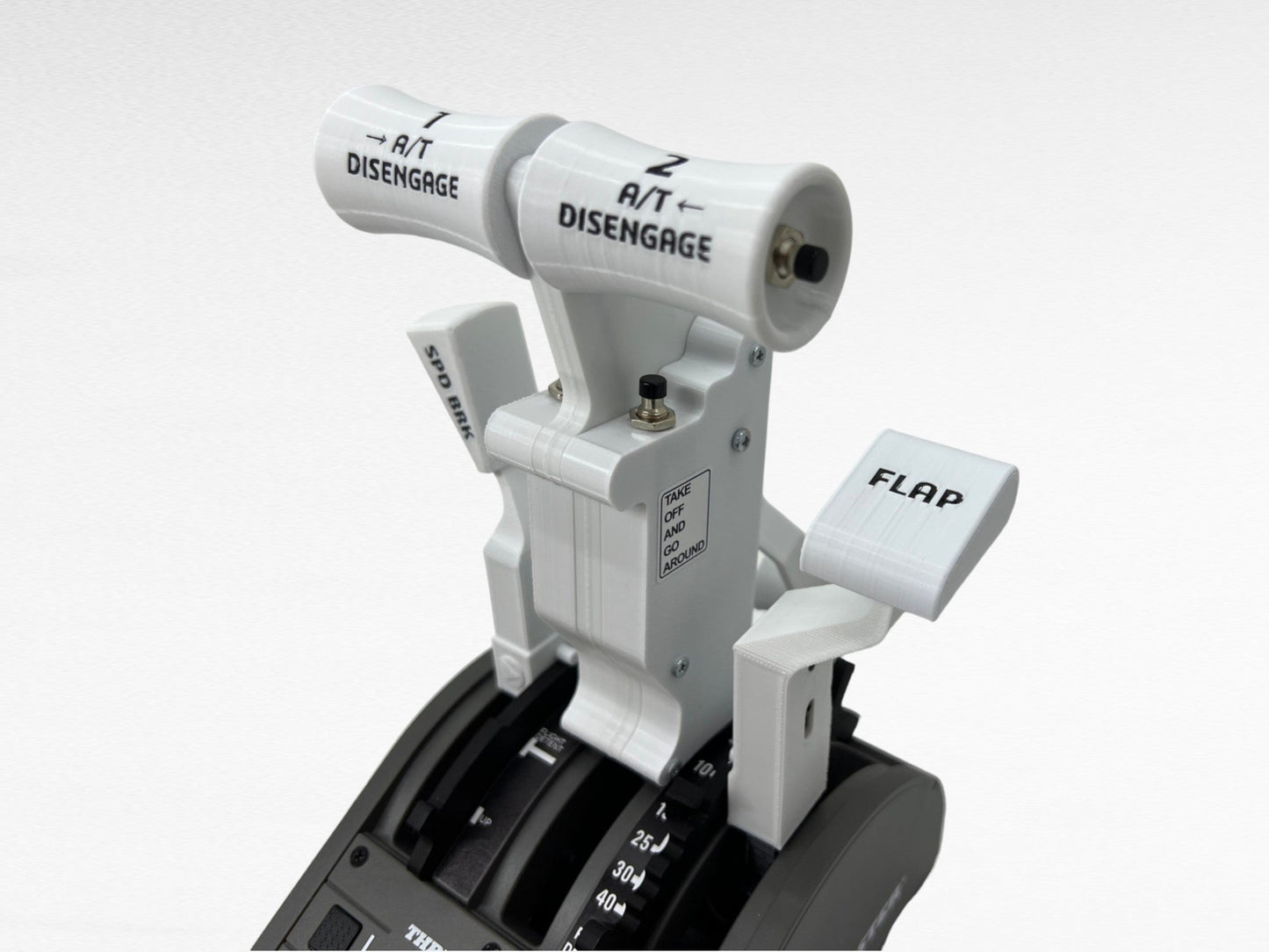 Boeing 737 Combined White Throttle Levers Addons for Thrustmaster TCA Quadrant Boeing Edition, Flight Simulator - sierradelta3d