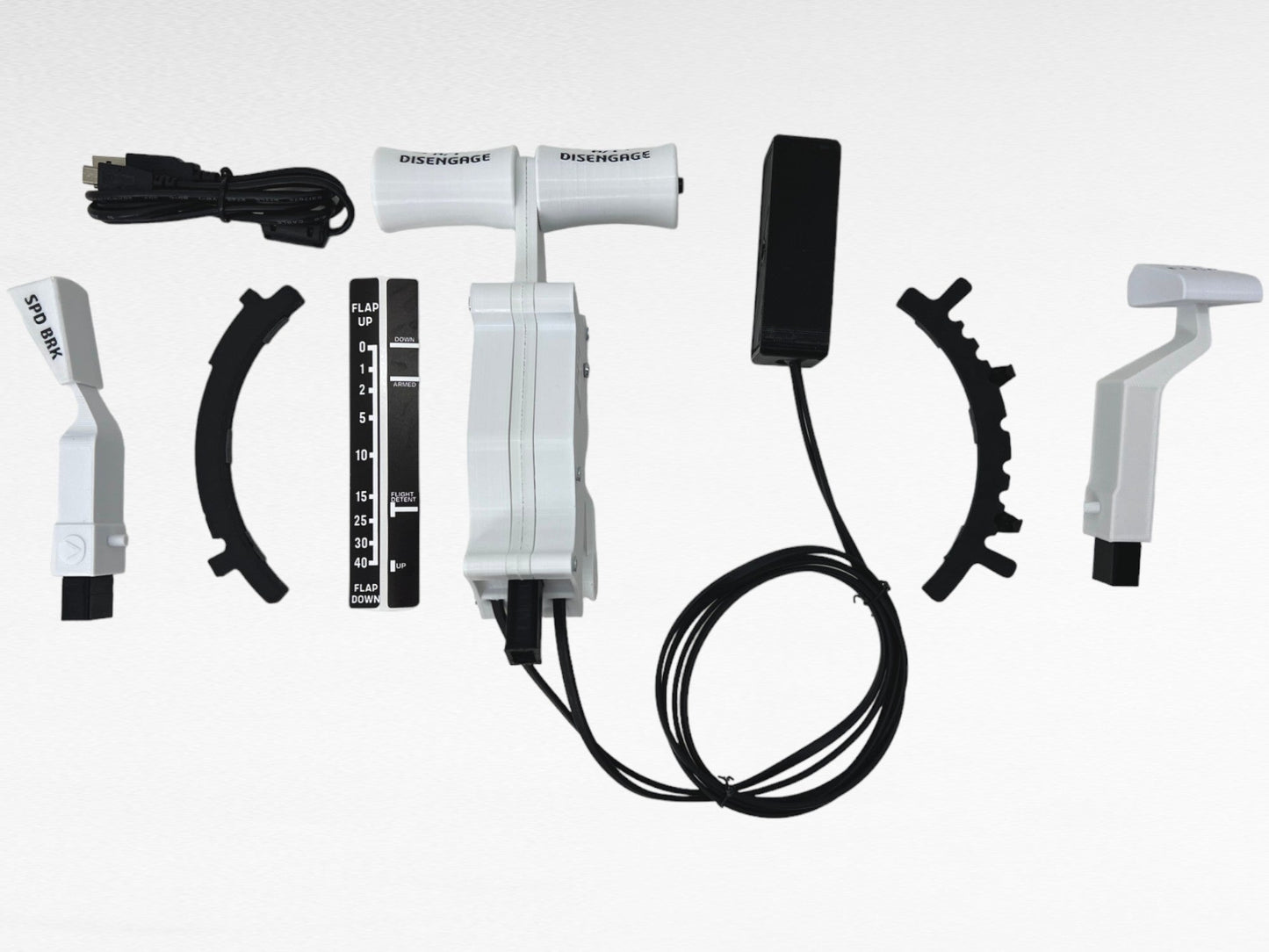 Boeing 737 Combined White Throttle Levers Addons for Thrustmaster TCA Quadrant Boeing Edition, Flight Simulator - sierradelta3d