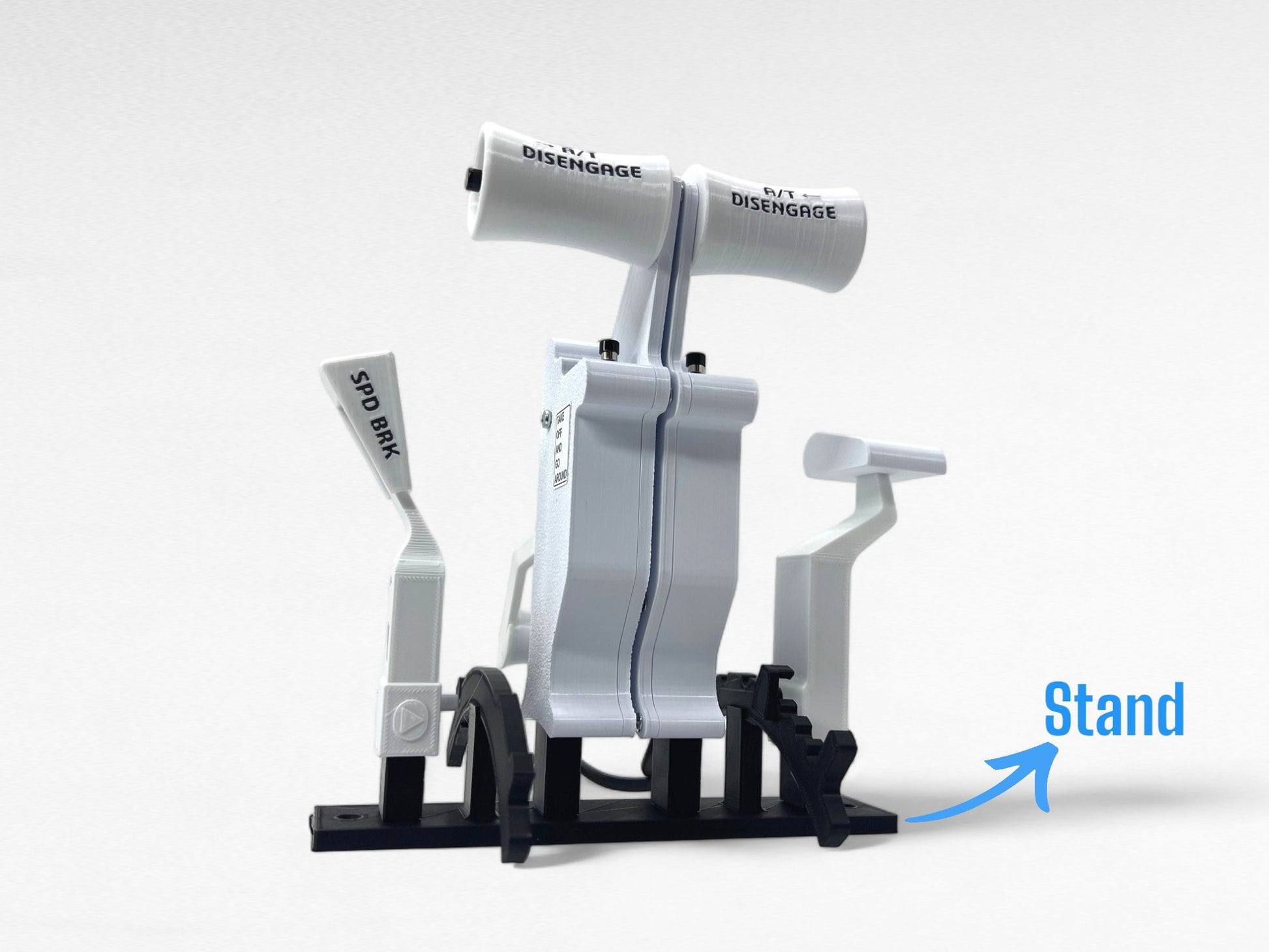 Boeing 737 Throttle Lever Addons for Thrustmaster TCA Quadrant Boeing Edition, White Two Separate Throttle Levers, SIERRADELTA3D - sierradelta3d