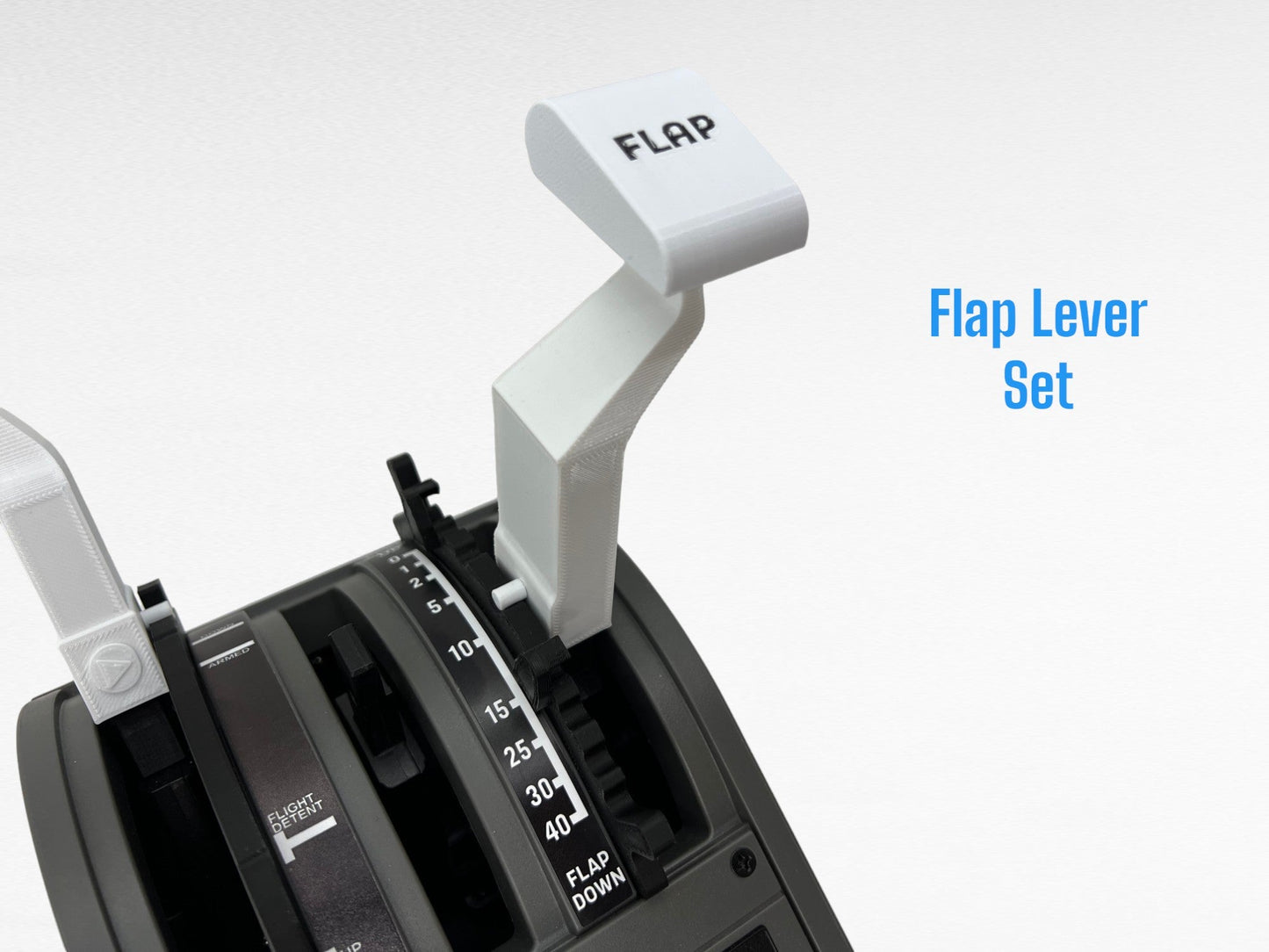 Boeing 737 Throttle Lever Addons for Thrustmaster TCA Quadrant Boeing Edition, White Two Separate Throttle Levers, SIERRADELTA3D - sierradelta3d