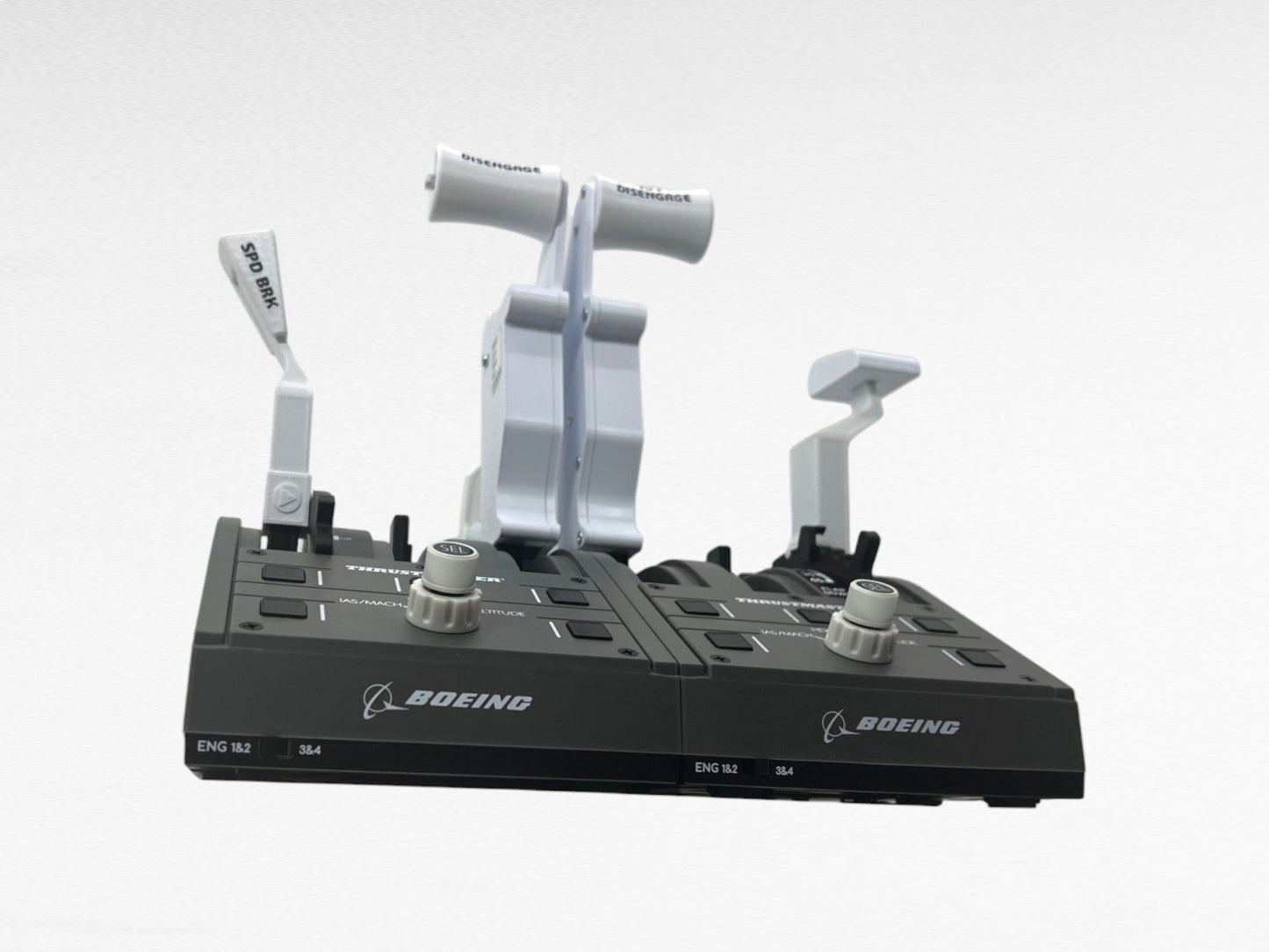 Boeing 737 Throttle Lever Addons for Thrustmaster TCA Quadrant Boeing Edition, White Two Separate Throttle Levers, SIERRADELTA3D - sierradelta3d