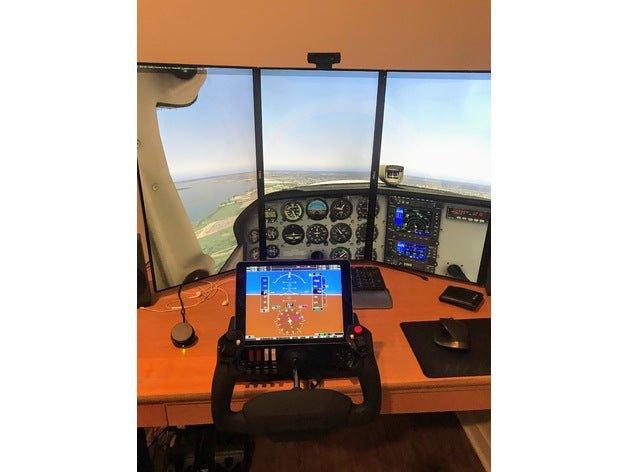 Ipad Stand for Honeycomb Yoke and Bravo, Flight Simulator - sierradelta3d